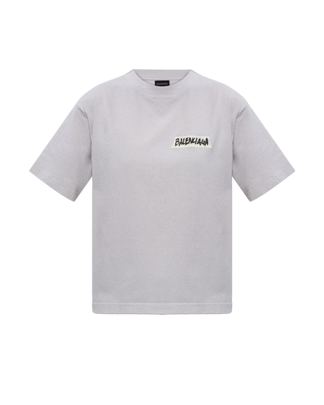 Balenciaga Gray T-Shirt With Vintage Effect