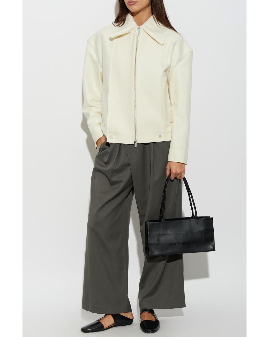 Issey Miyake Natural Wool Jacket With Pockets