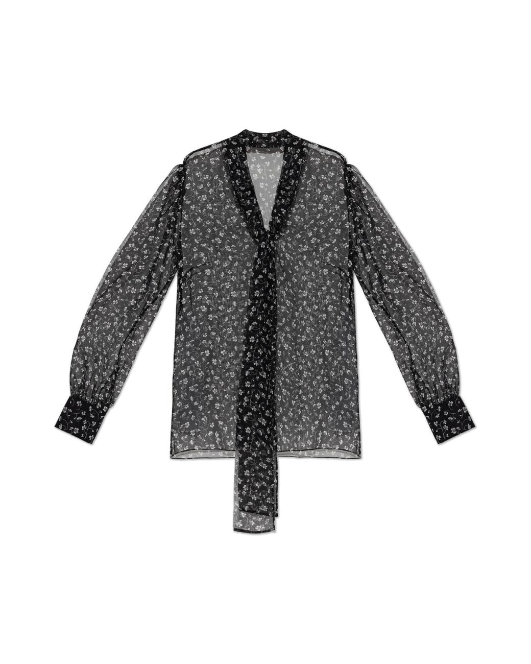Dolce & Gabbana Black Silk Shirt With Floral Motif