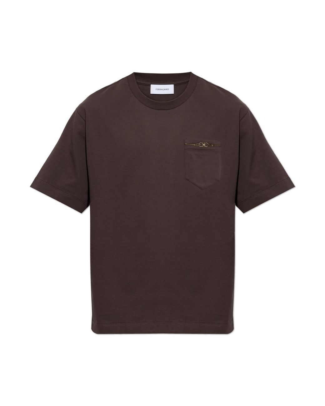 Ferragamo Brown T-Shirt With Pocket for men