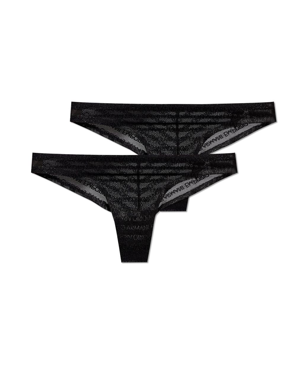 ASV two-pack of organic-cotton thongs with logo studs