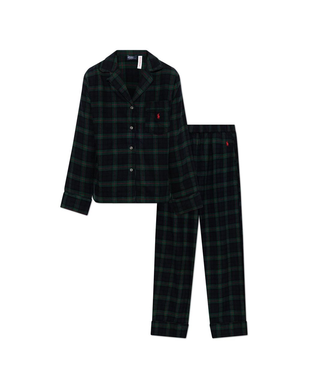 Polo Ralph Lauren Black Cotton Pyjama Set With Print
