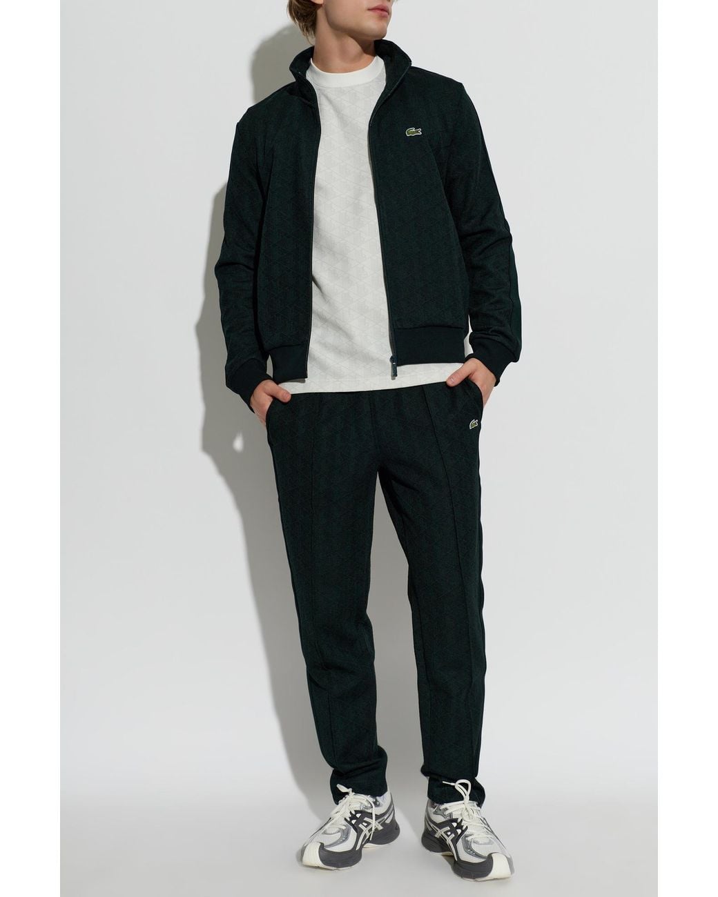 Lacoste Black Monogram Sweatshirt for men