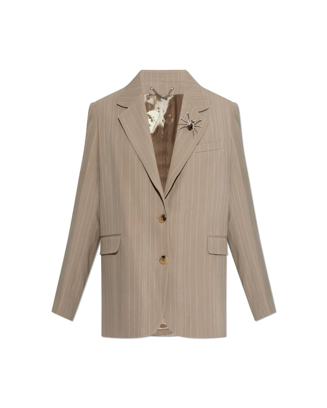 Golden Goose Deluxe Brand Natural Blazer With A Shimmering Appliqué