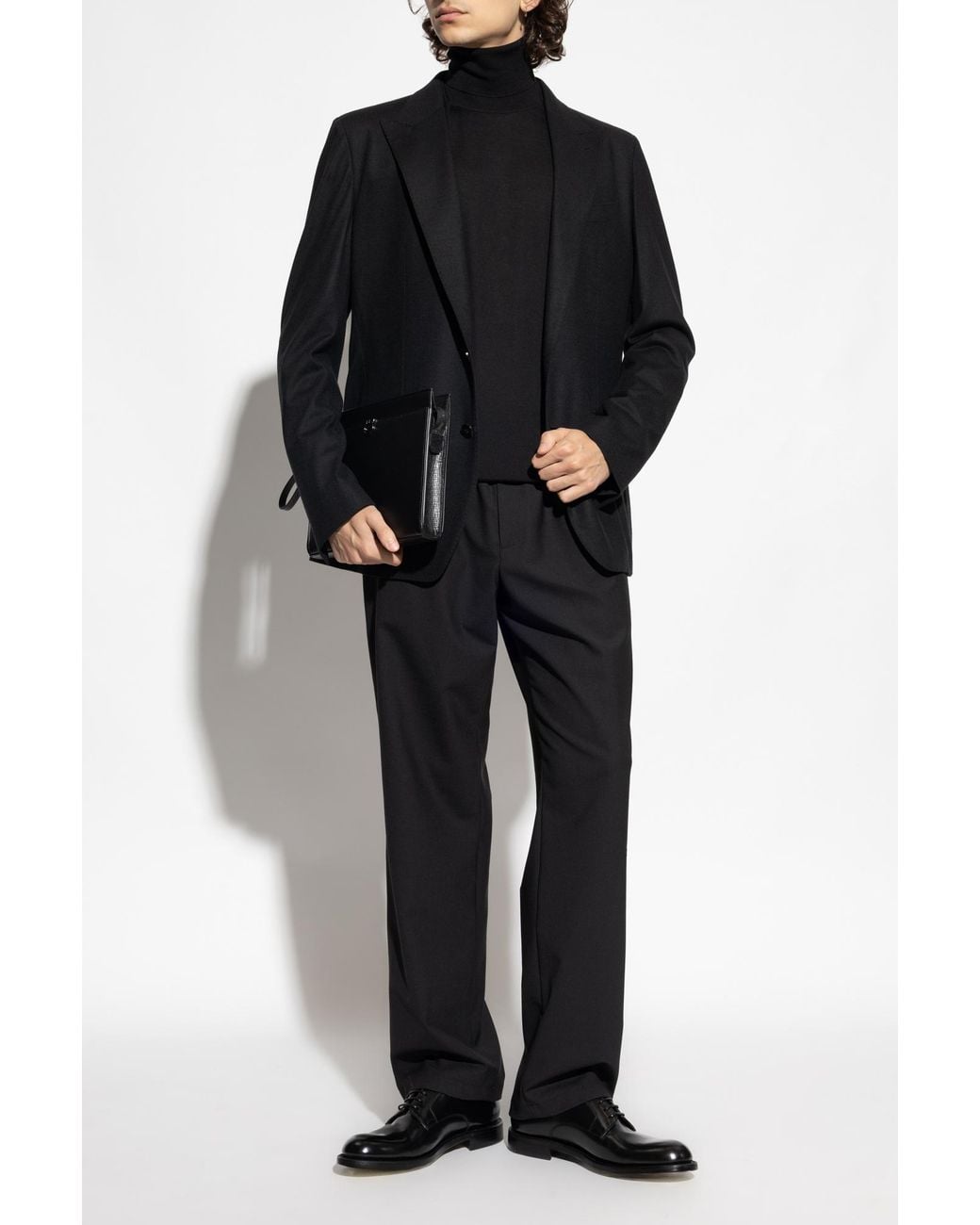 Dolce & Gabbana Black Wool Turtleneck for men