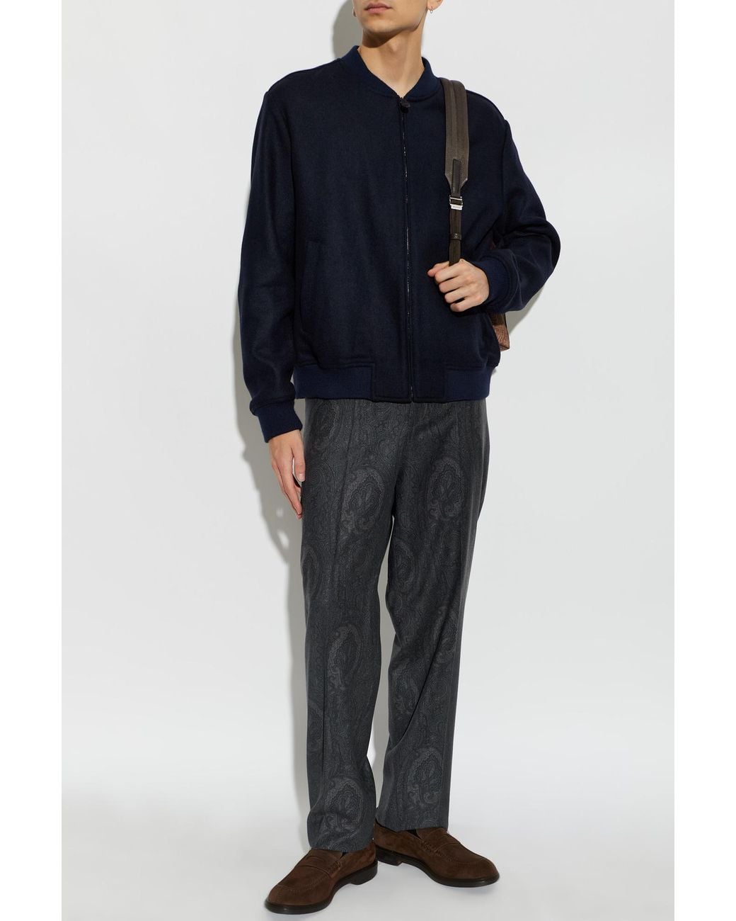 Etro Blue Heated 'Bomber' Jacket for men