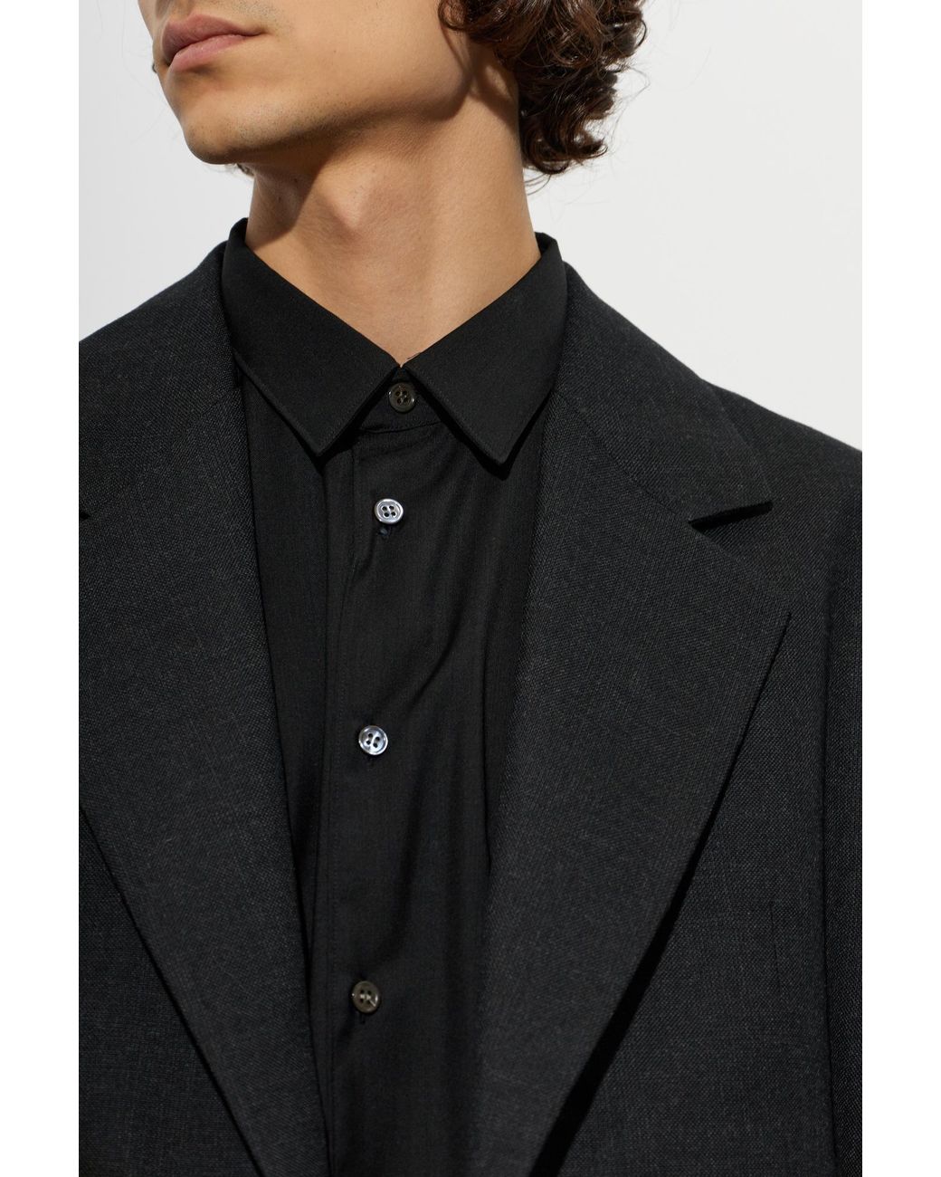 Studio Nicholson Black Wool Blazer 'Fenn' for men
