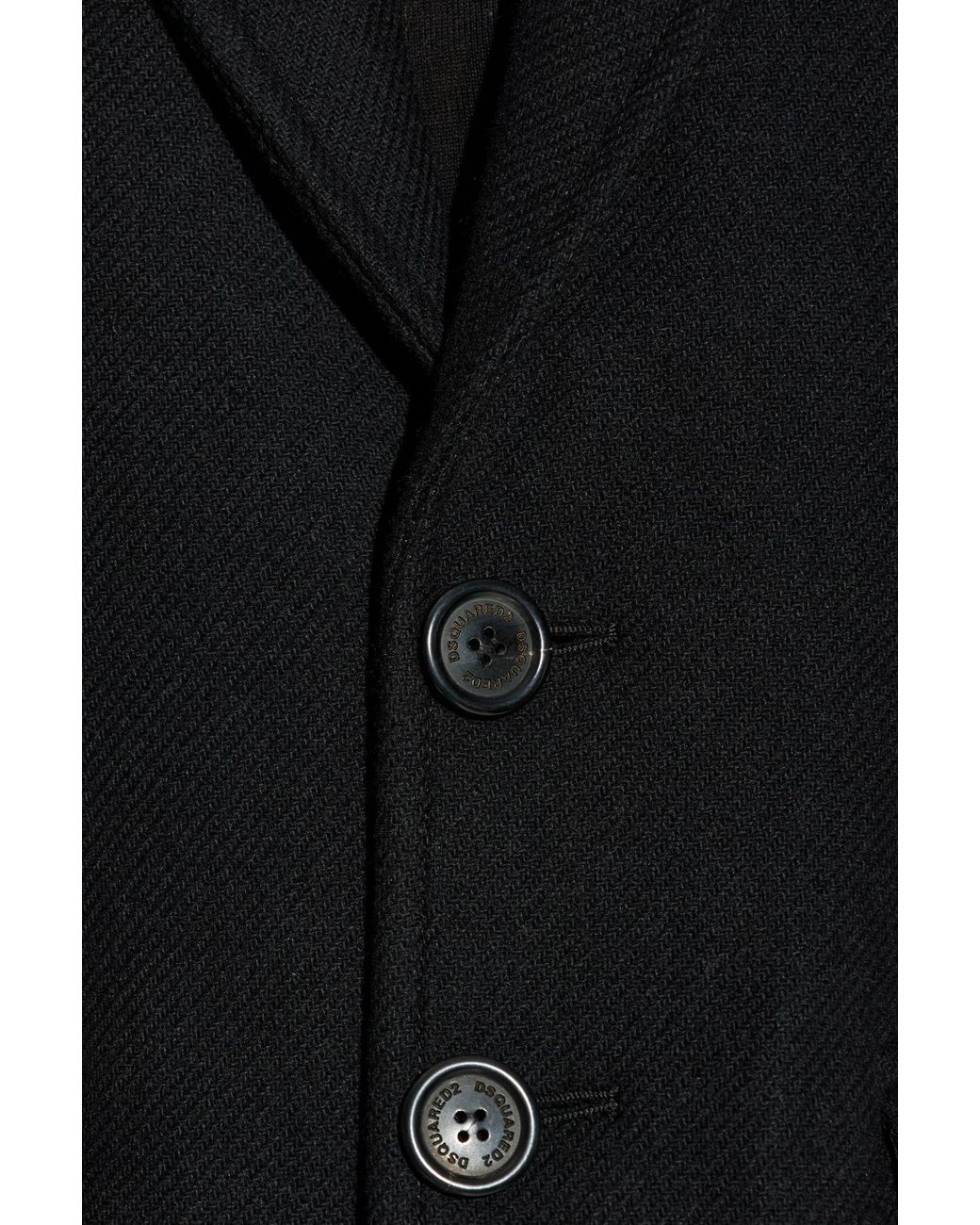 DSquared² Black Wool Coat