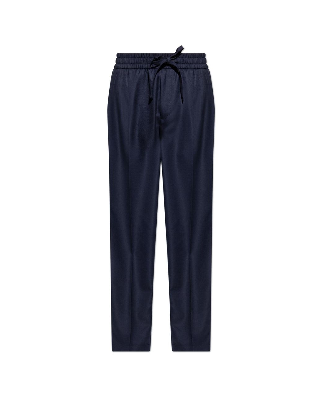 Dolce & Gabbana Blue Wool Pleated Trousers for men