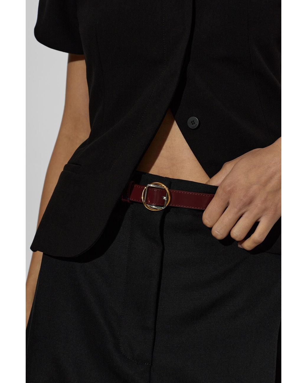 Jacquemus Red 'Salon' Leather Belt