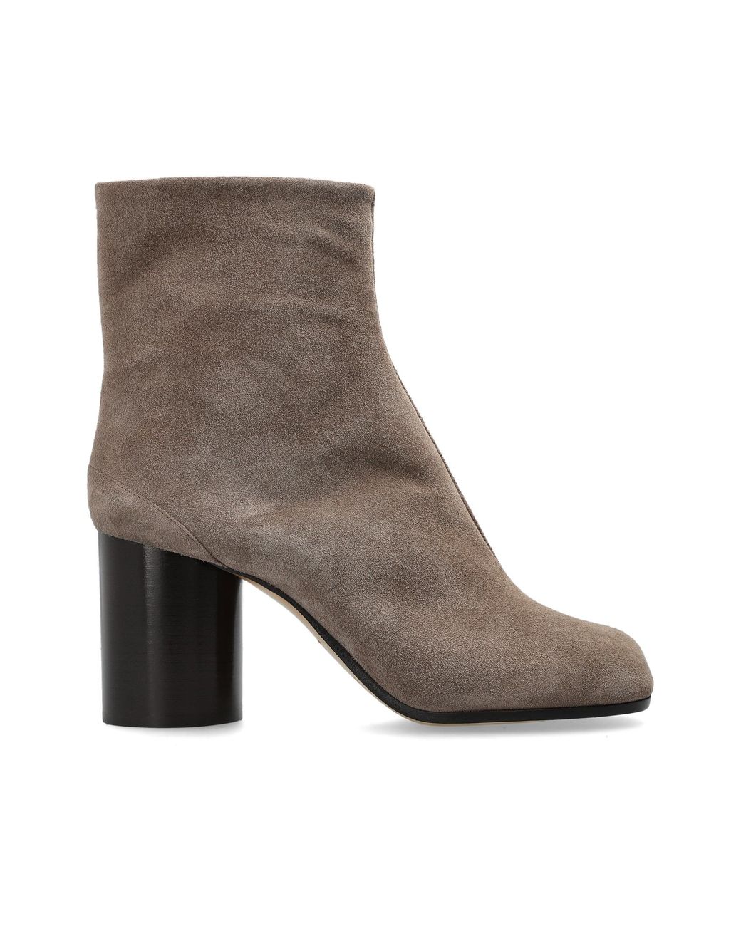 Maison Margiela Brown Suede Heeled Ankle Boots With 'Tabi' Cut-Out