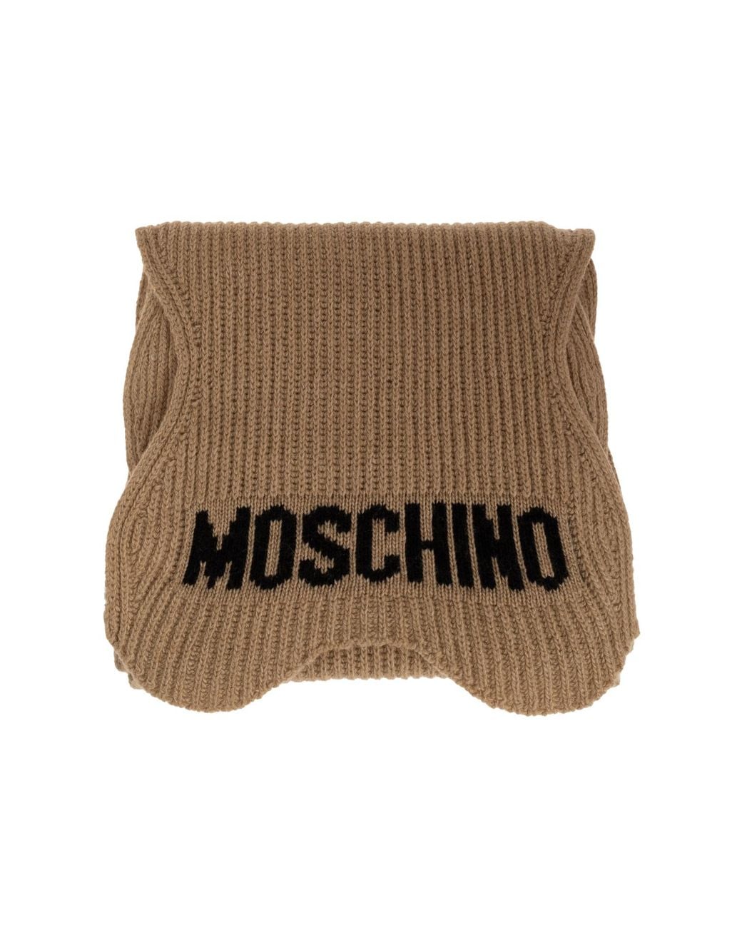 Moschino Brown Scarf With Logo