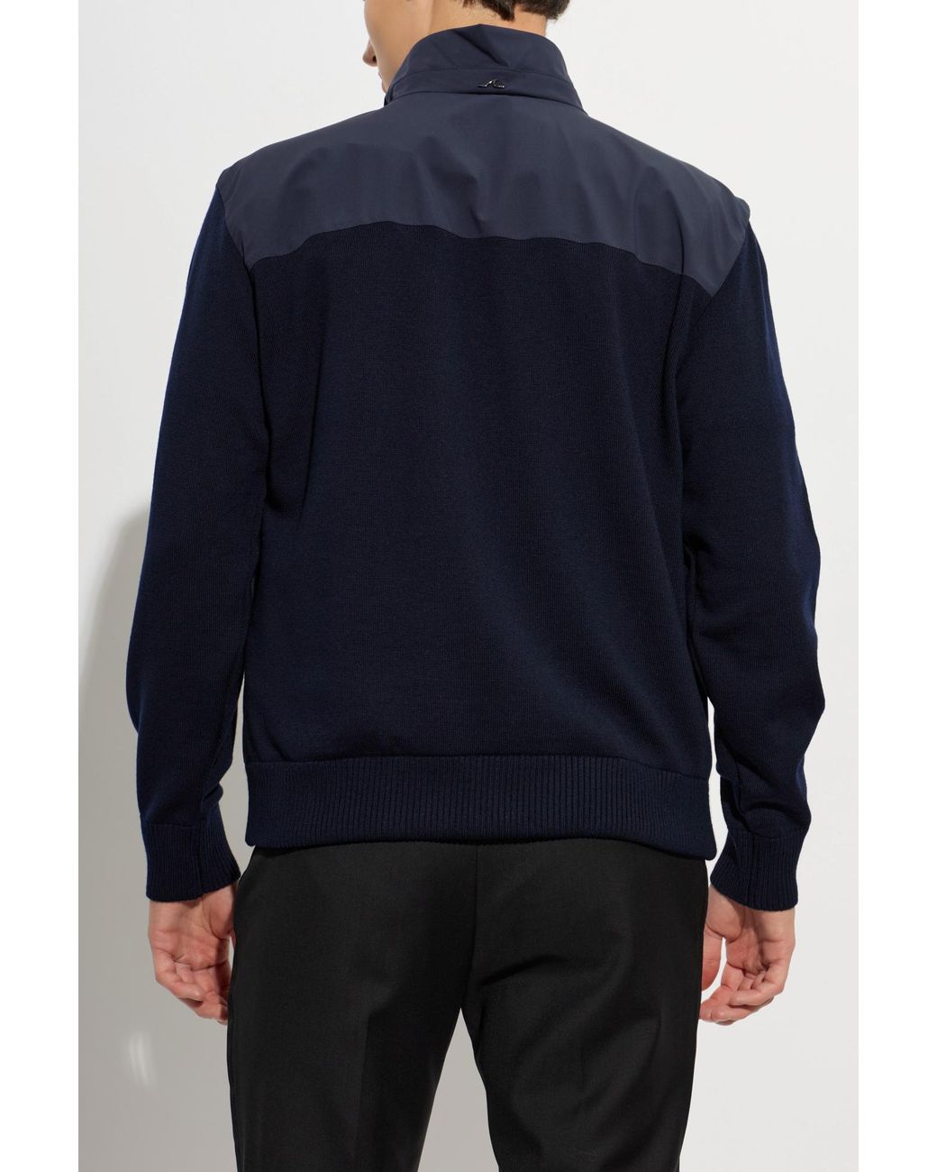 Paul & Shark Blue Cardigan With Stand-Up Collar for men