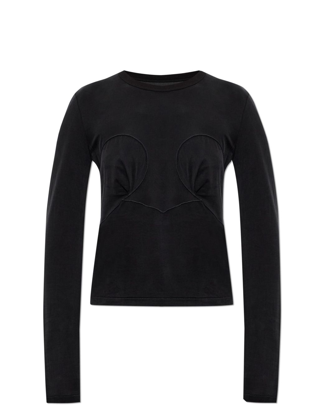 Maison Margiela Black Top With Decorative Stitching