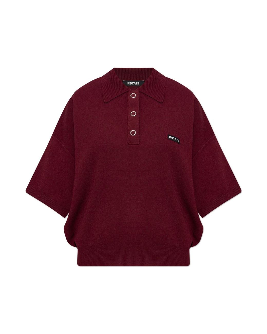 ROTATE BIRGER CHRISTENSEN Red Polo Shirt With Logo Patch