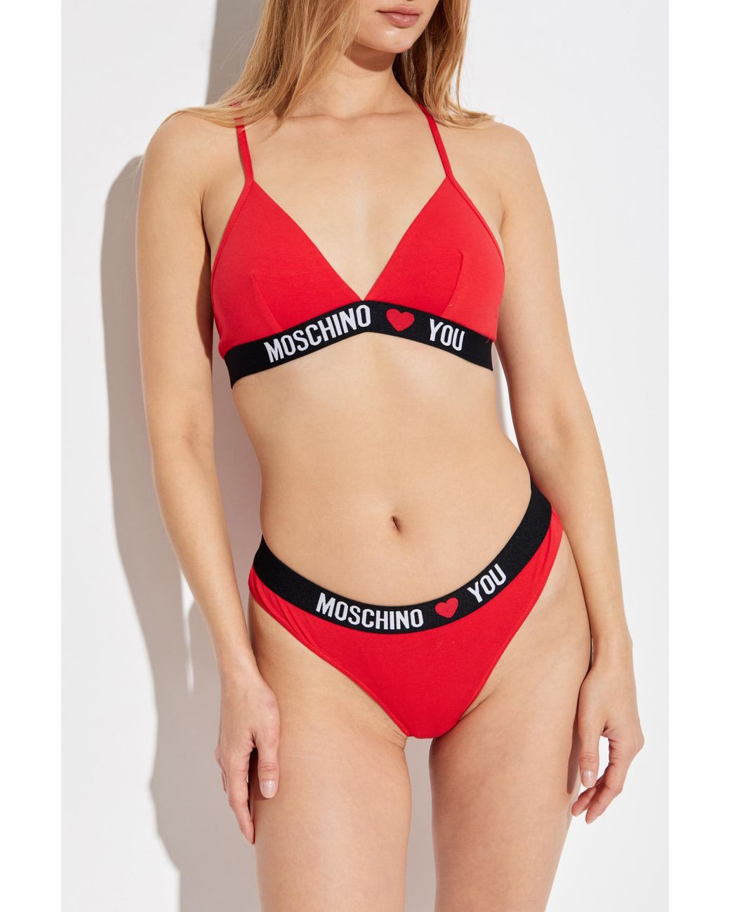 Moschino Red Bra With Logo