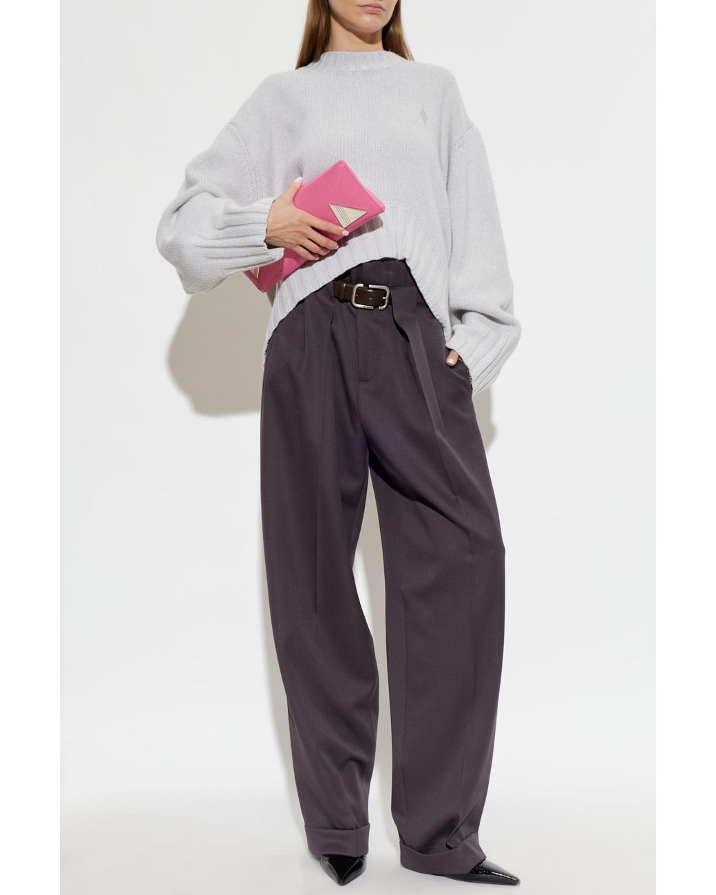 The Attico White Asymmetrical 'Oversize' Sweater