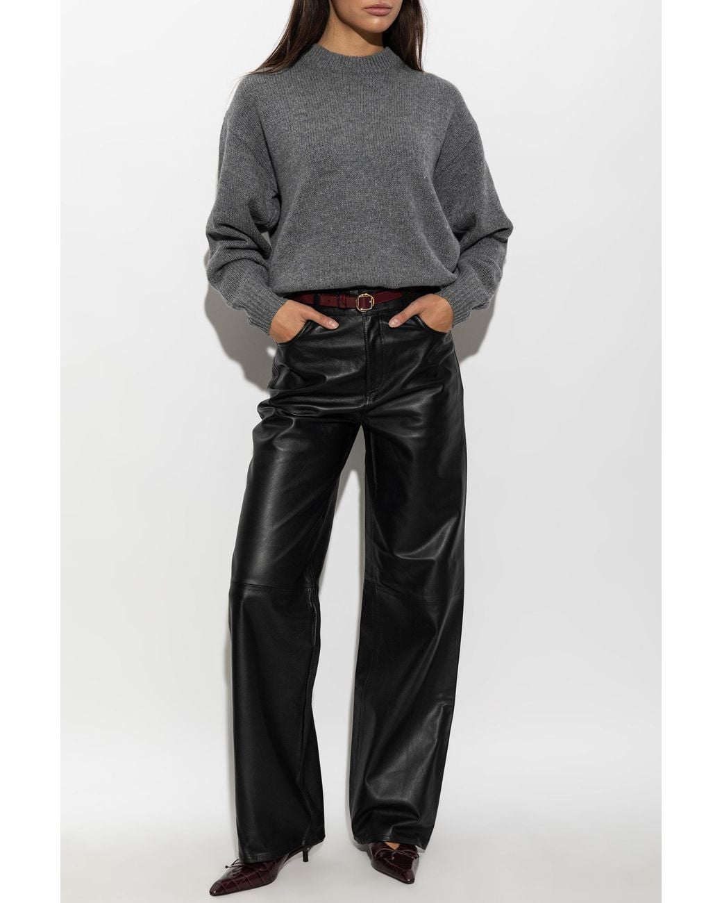 By Malene Birger Gray Wool Sweater 'Bradley'