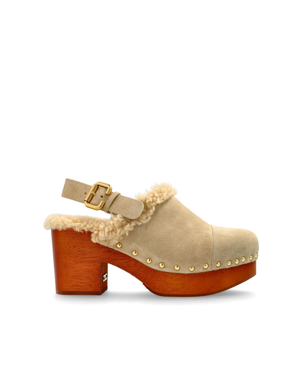 Chloé Natural Heeled Clogs 'Jeannette'