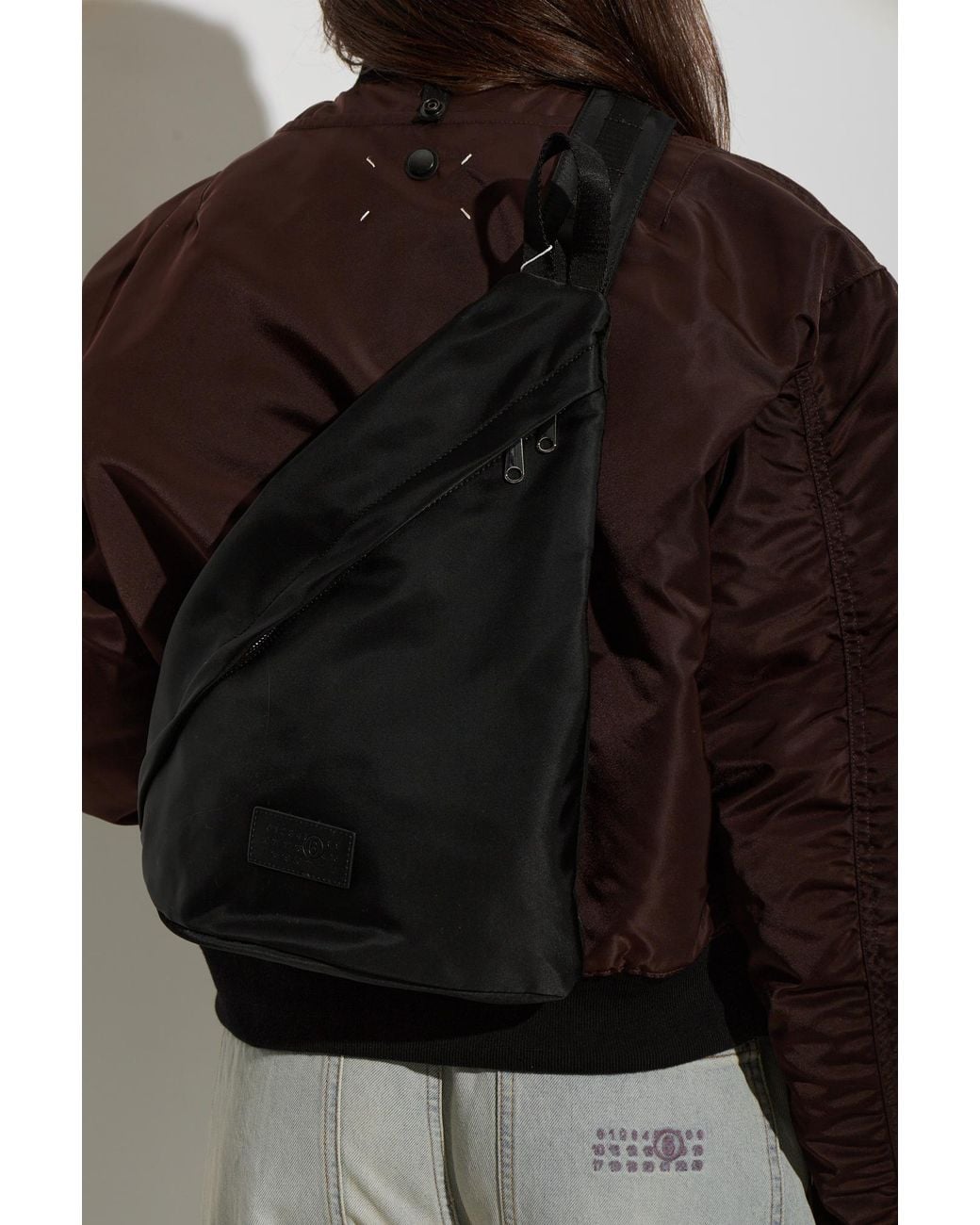 MM6 by Maison Margiela Black Single-Strap Backpack