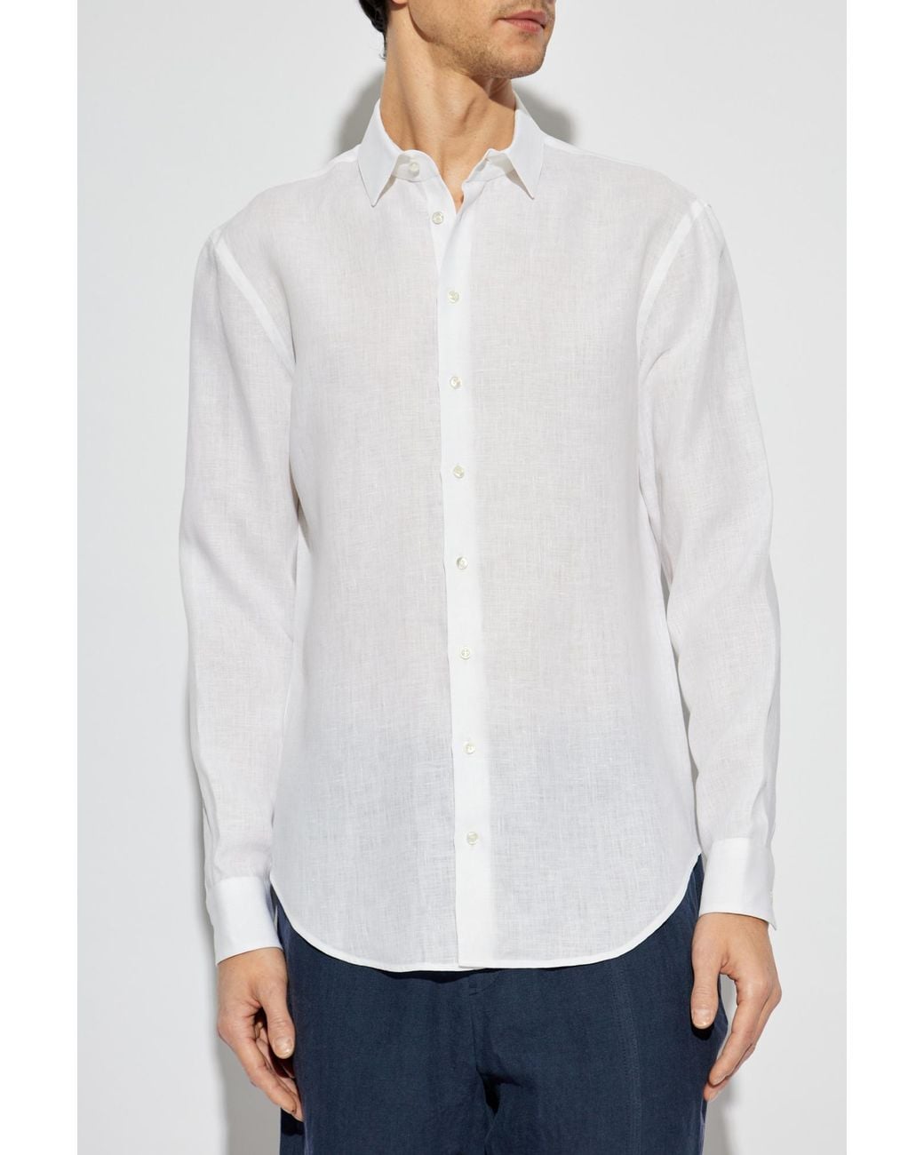 Giorgio Armani White Linen Shirt for men
