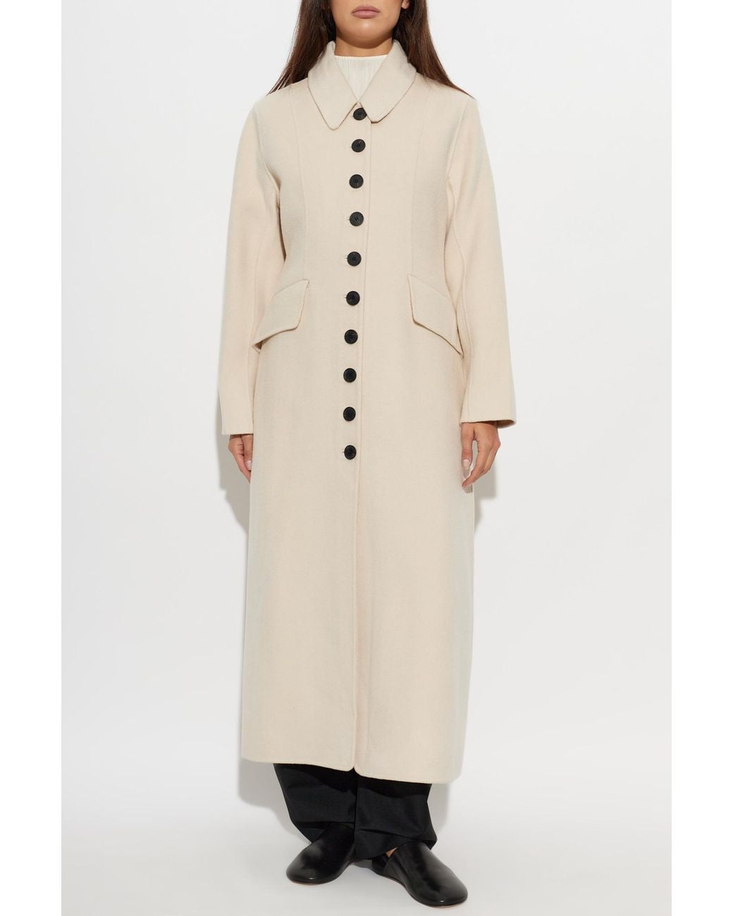 By Malene Birger White Wool Coat 'Magdalena'