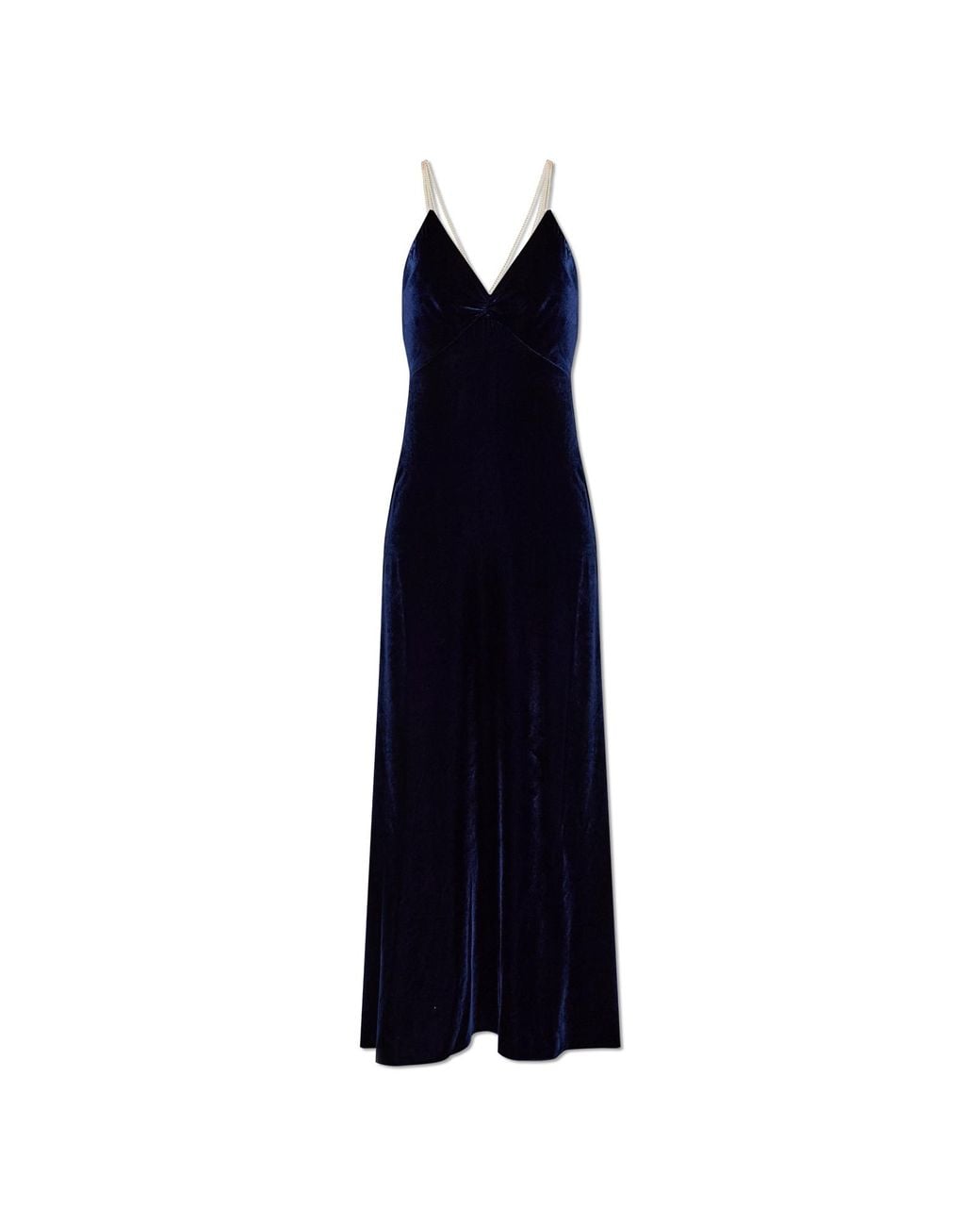Forte_forte Blue Velvet Strap Dress