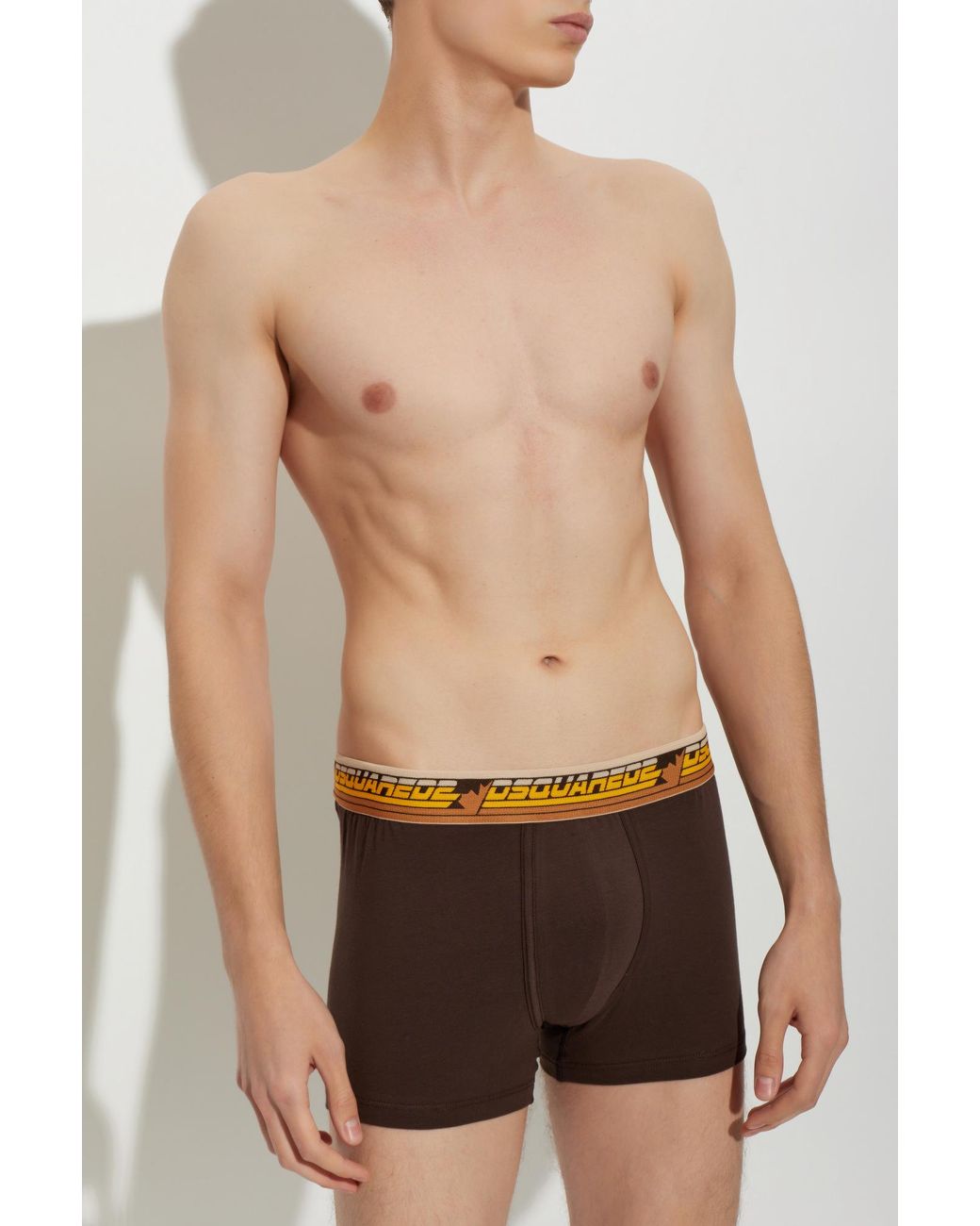 DSquared² Brown Logo Boxer Briefs for men