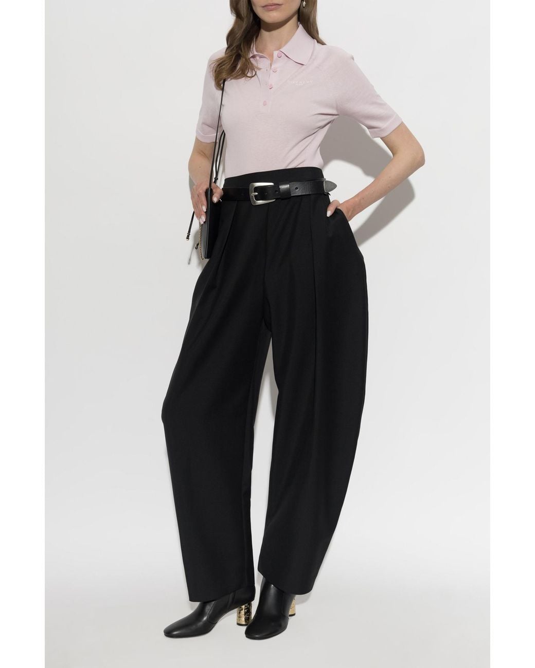 Givenchy Black Cropped Polo With Logo