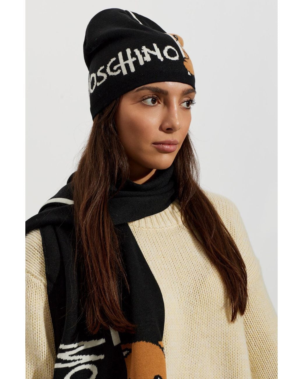 Moschino Black Cap With Logo