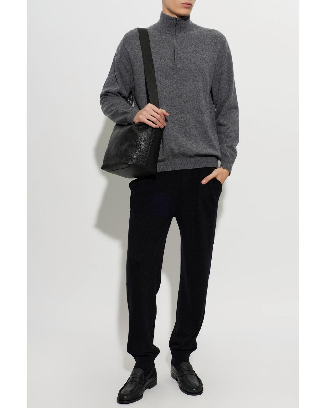 Lisa Yang Gray Cashmere Turtleneck Sweater 'Augustus' for men