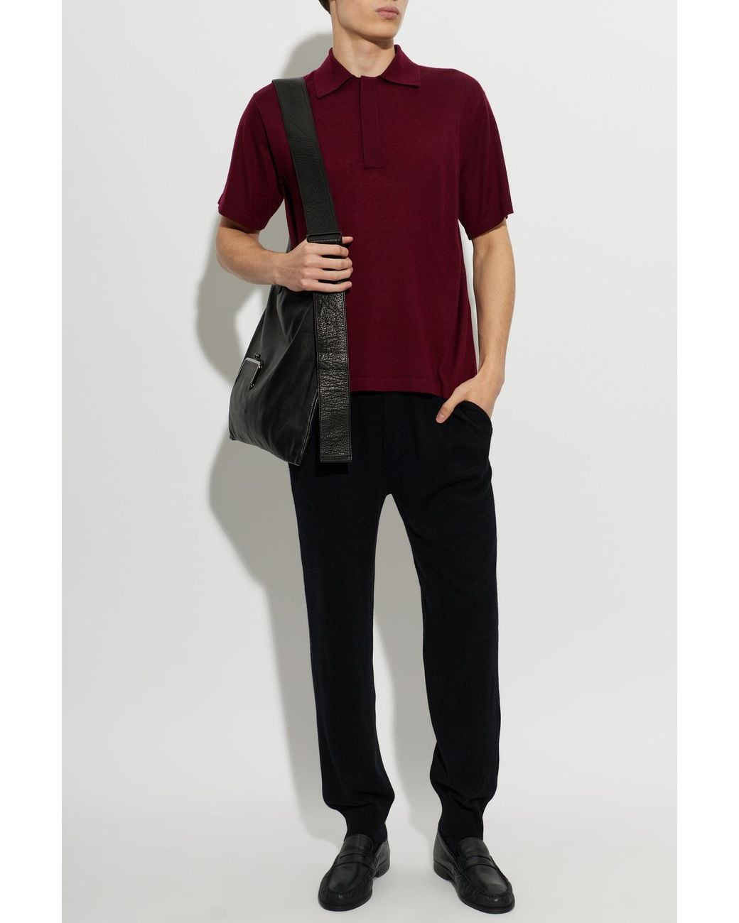 Lisa Yang Red Cashmere Polo 'Carter' for men