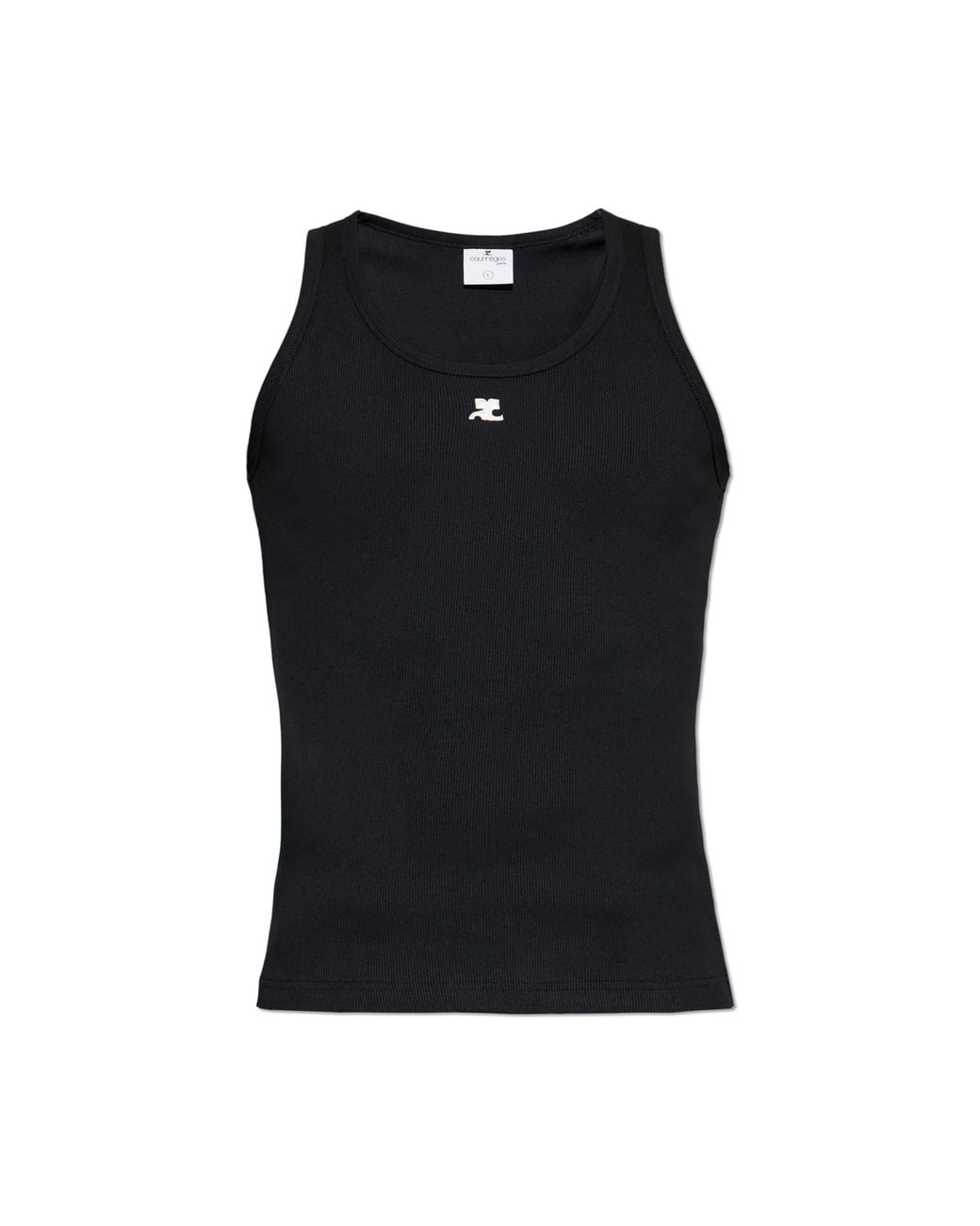 Courreges Black Sleeveless T-Shirt for men