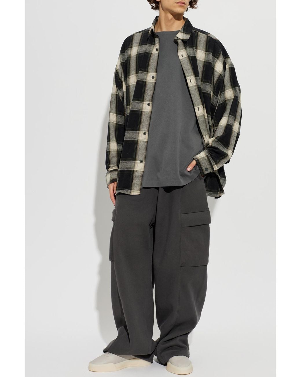 Fear Of God Gray Cotton Oversize T-Shirt for men
