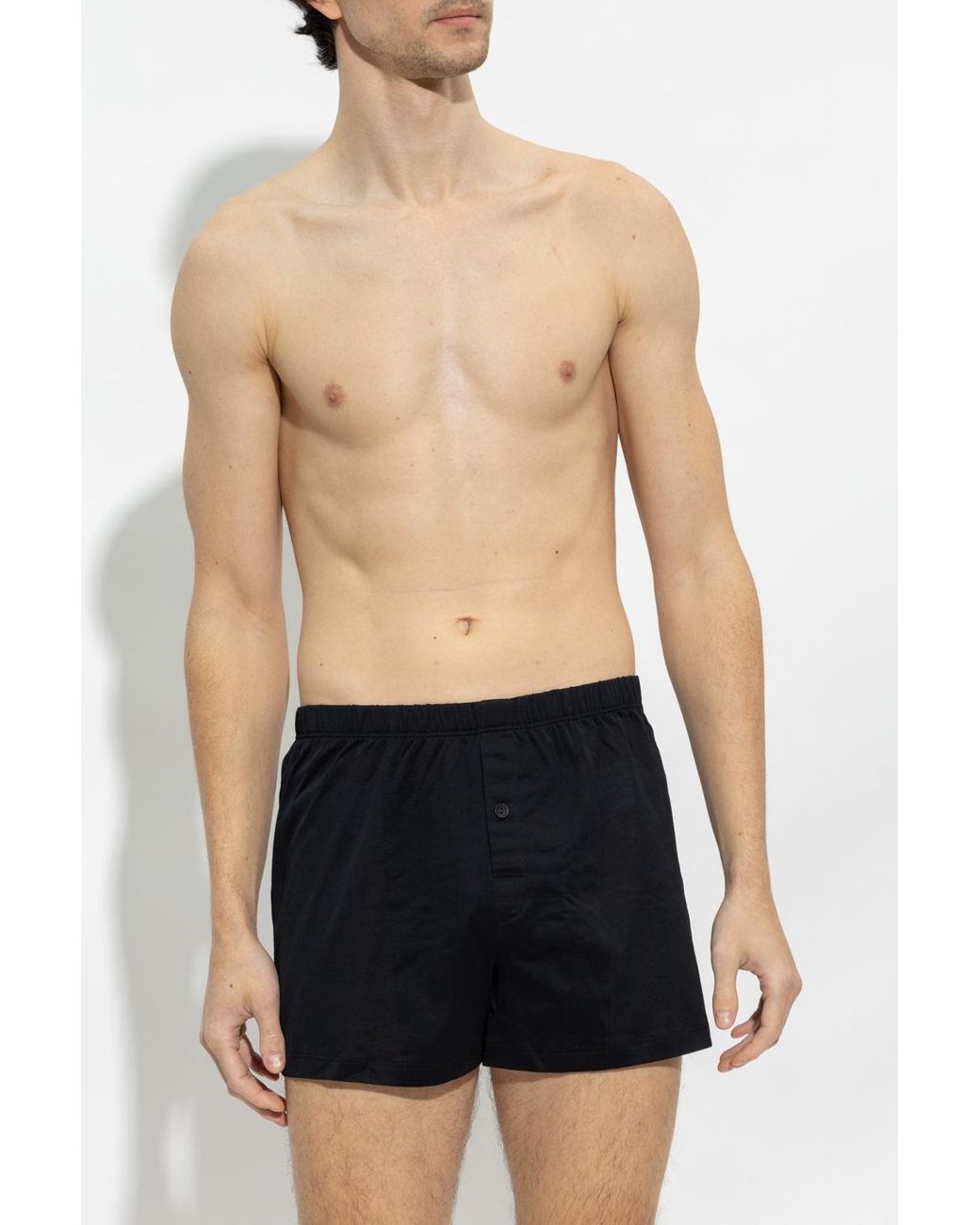 Hanro Black Cotton Boxers for men