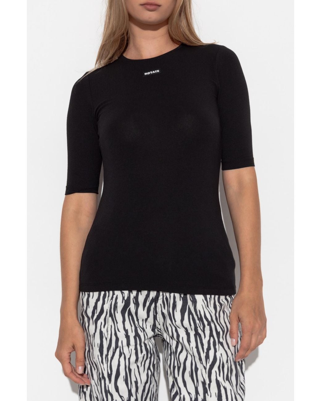 ROTATE BIRGER CHRISTENSEN Black T-Shirt With Logo