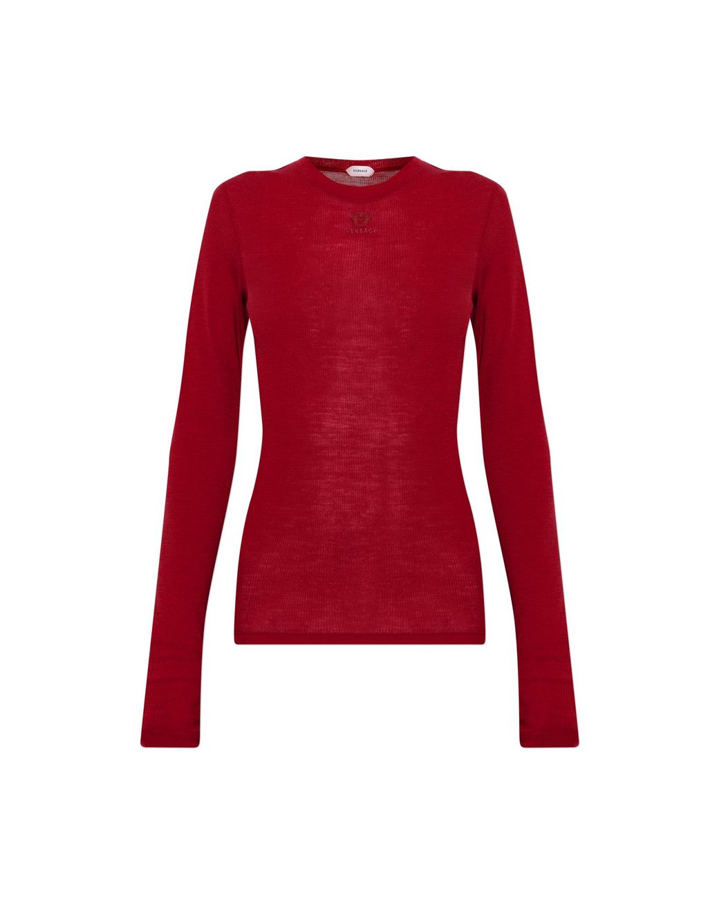Versace Red Wool Top With Logo