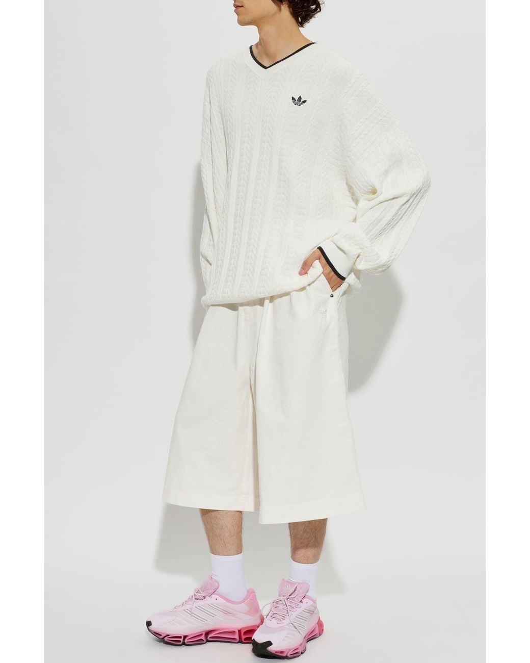 Adidas Originals White Sweater With Logo for men