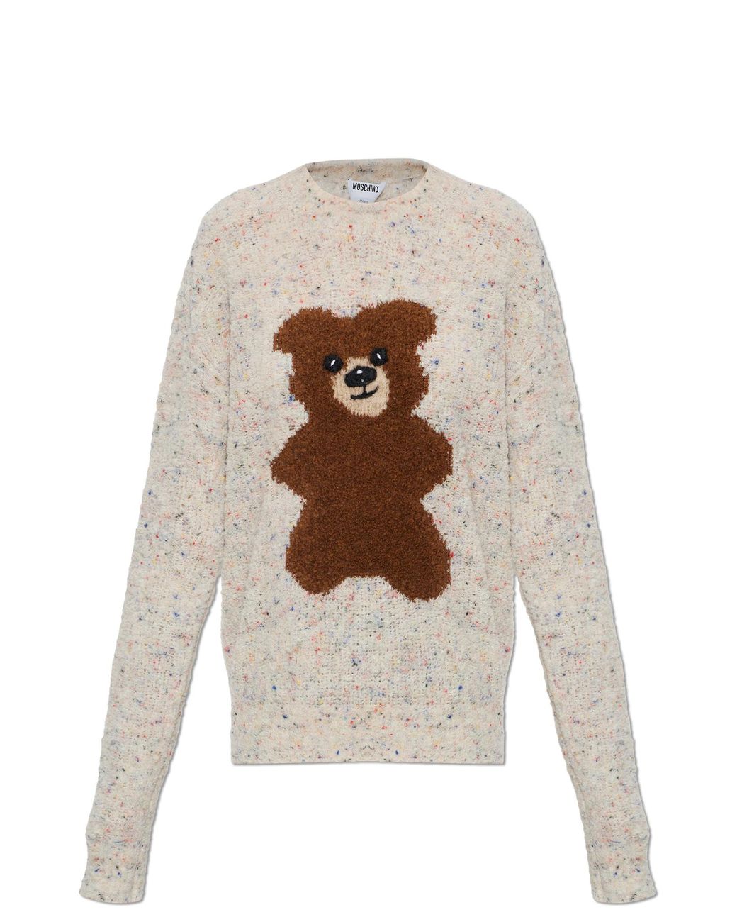 Moschino White Sweater With Bear Motif