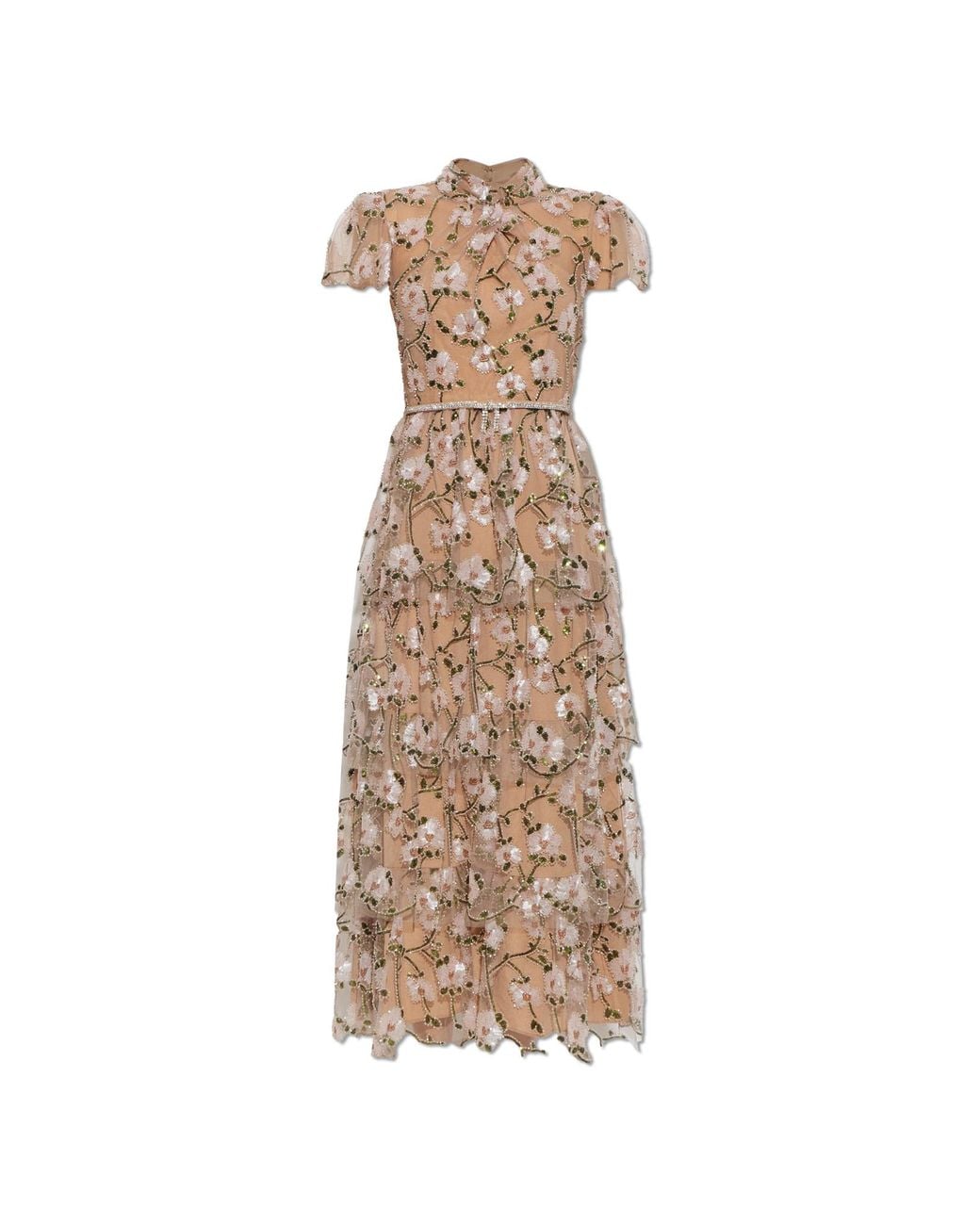 Self-Portrait Natural Sequin Dress