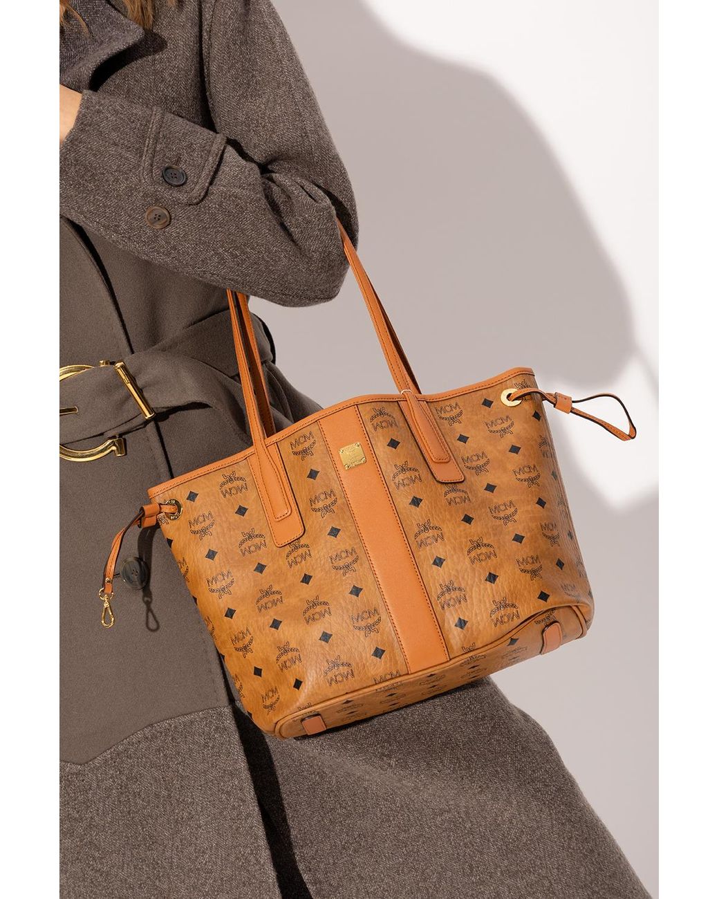 MCM 'liz Small' Reversible Shopper Bag in Gray Lyst