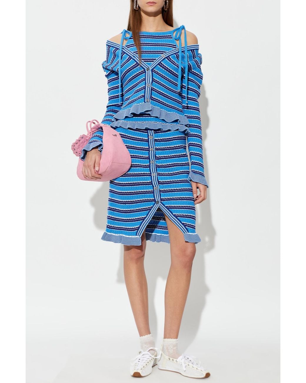Ganni Blue Open-Back Top