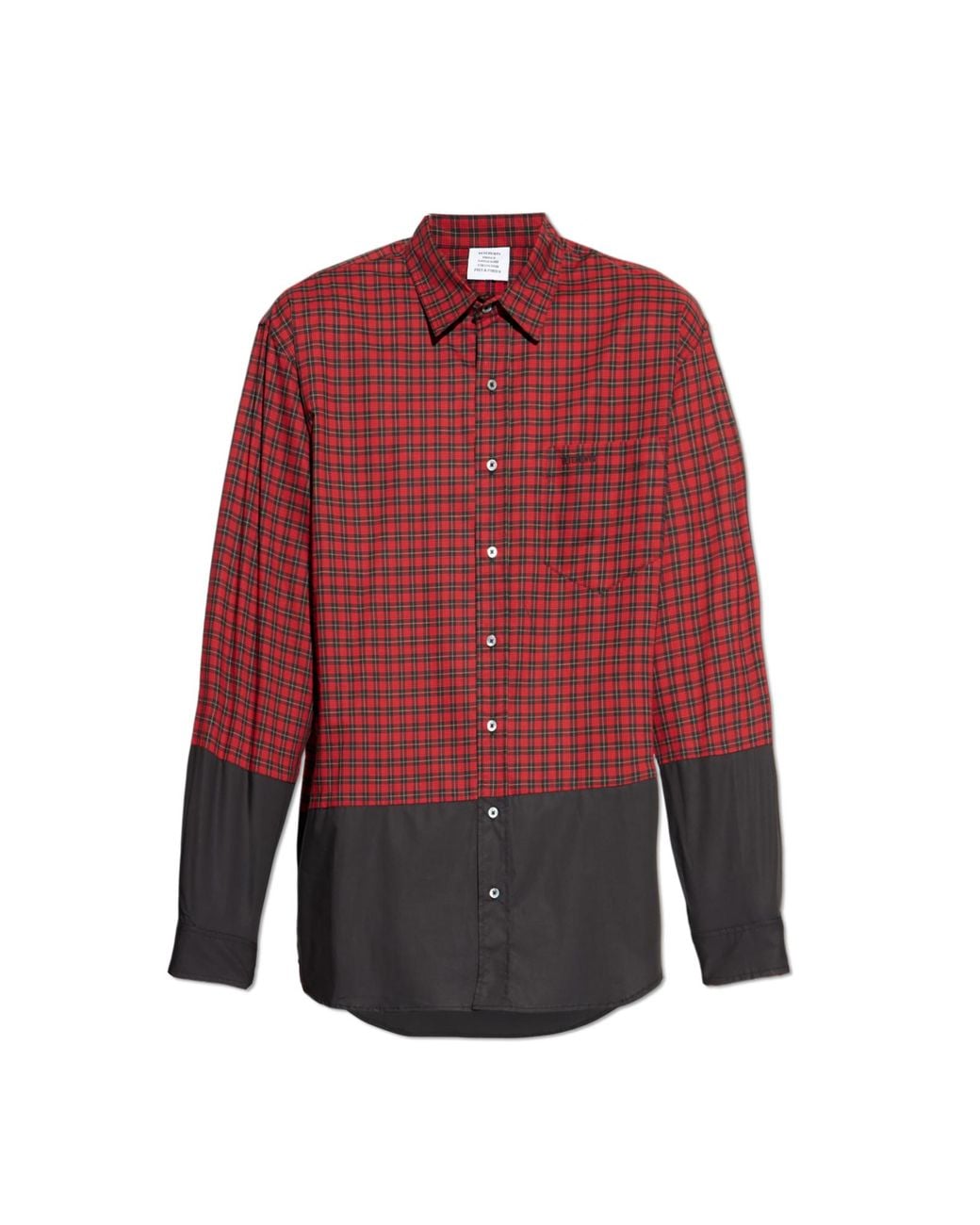 Vetements Red Shirt With Check Pattern