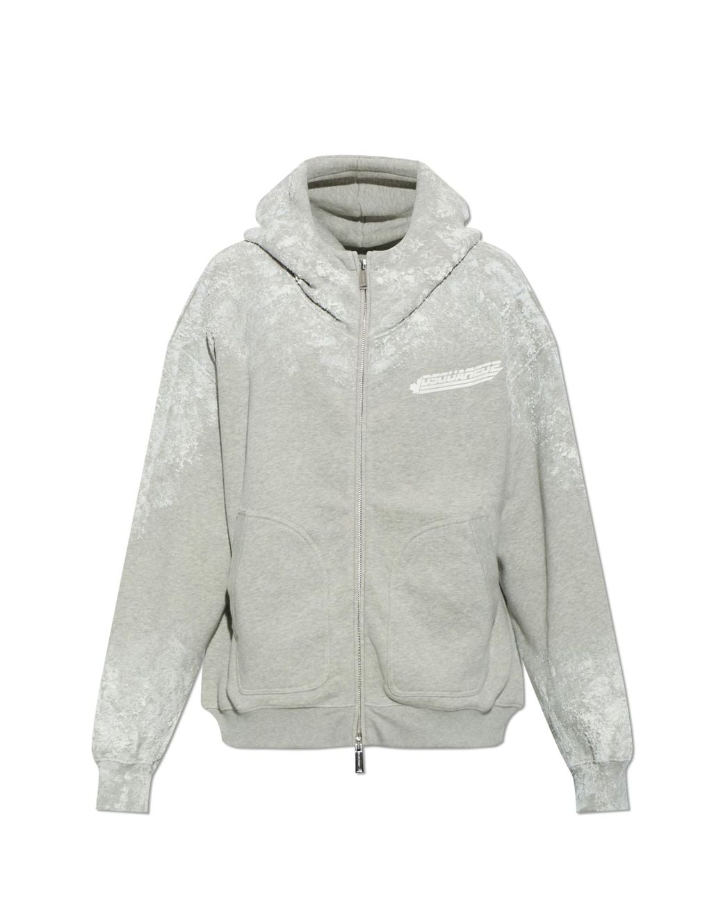 DSquared² Gray Cotton Hoodie With Logo for men