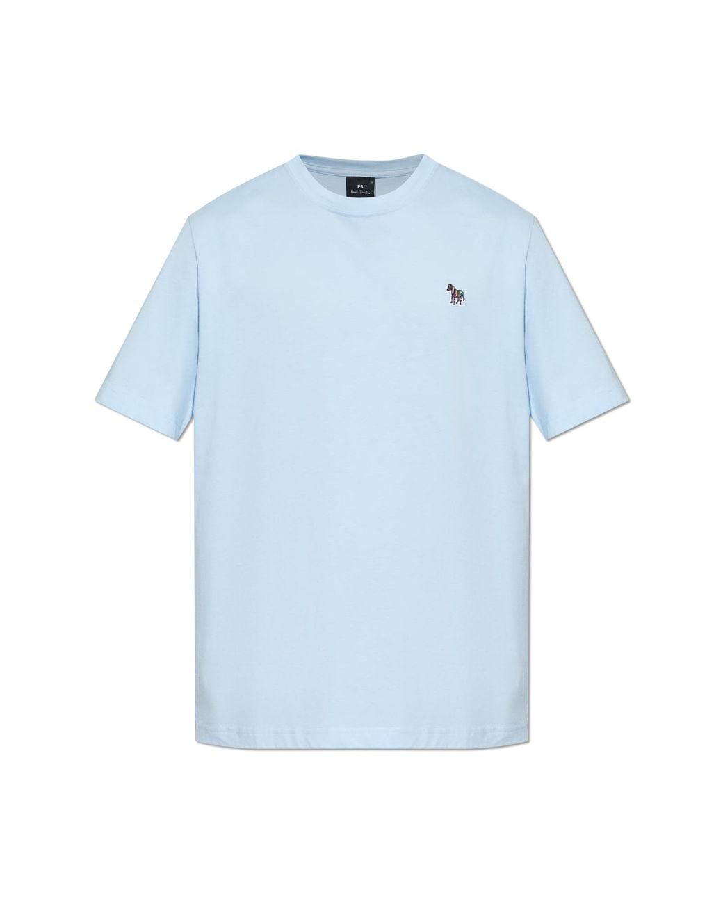 Paul Smith Blue T-Shirt With A Patch for men