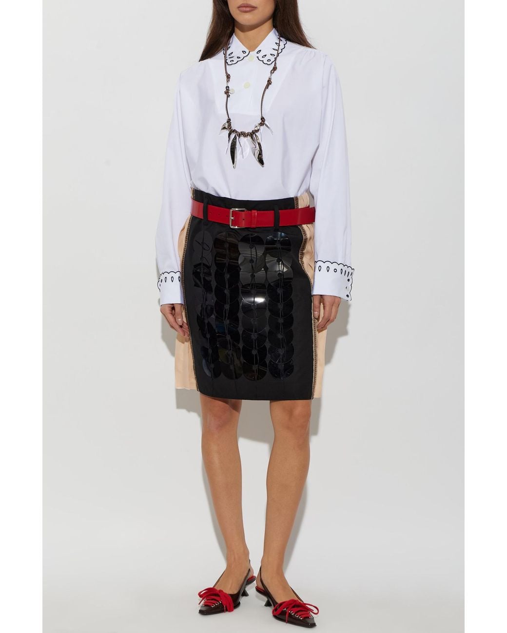 Marni White Shirt With Decorative Trim