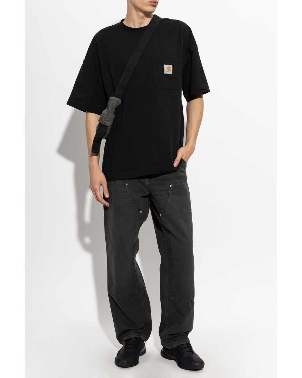 Carhartt Black 'Double Knee' Trousers for men