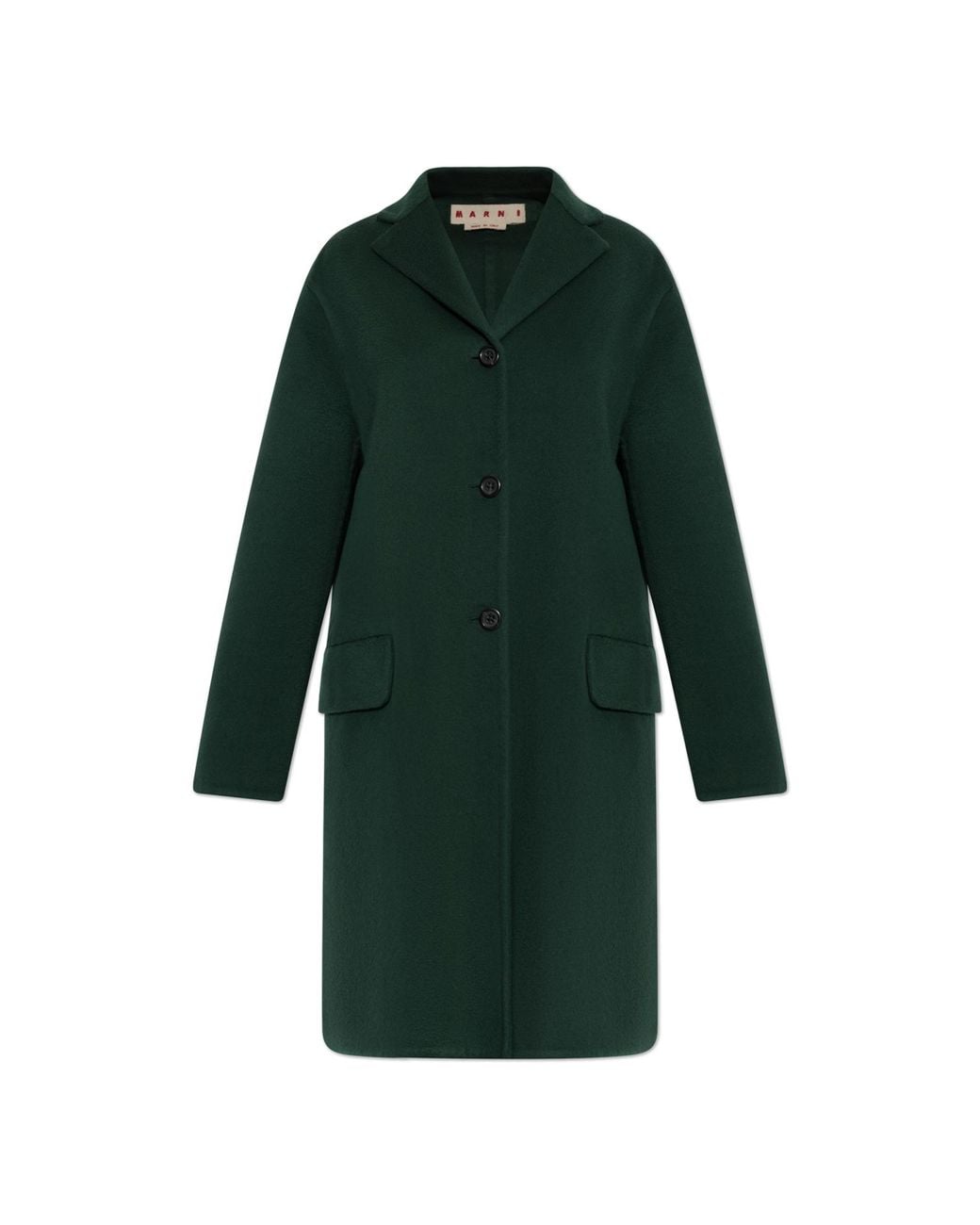 Marni Green Coat With Worn Lapels