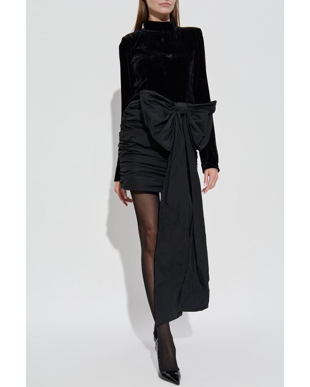 ROTATE BIRGER CHRISTENSEN Black Dress Made Of Combined Fabrics