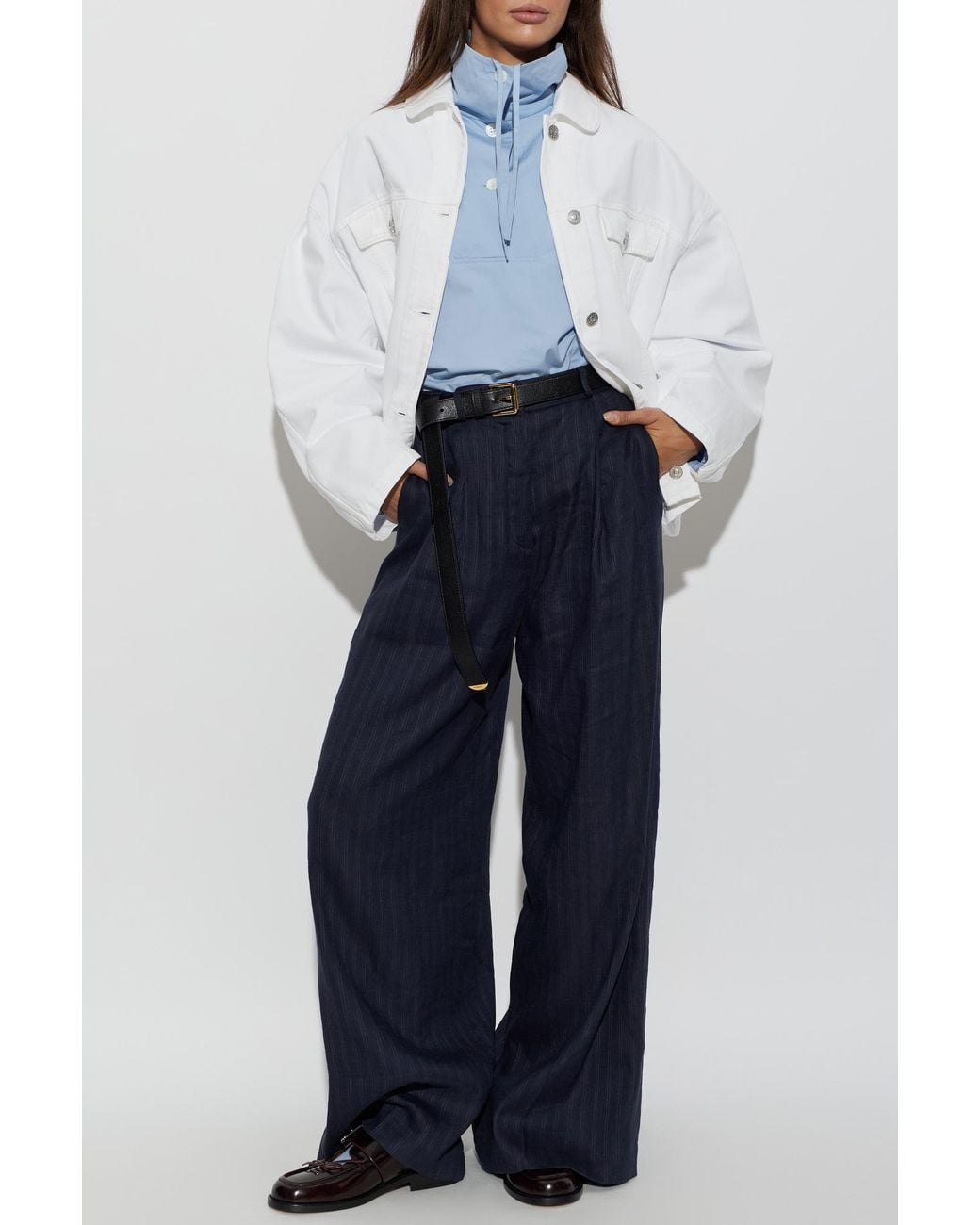 Marni White Denim Jacket With Detachable Belt